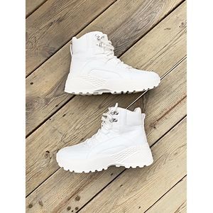 white high top chunky sneakers